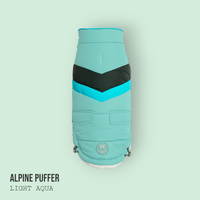 Alpine Puffer Dog Coat/Jacket - Light Aqua - Hoochie Poochie