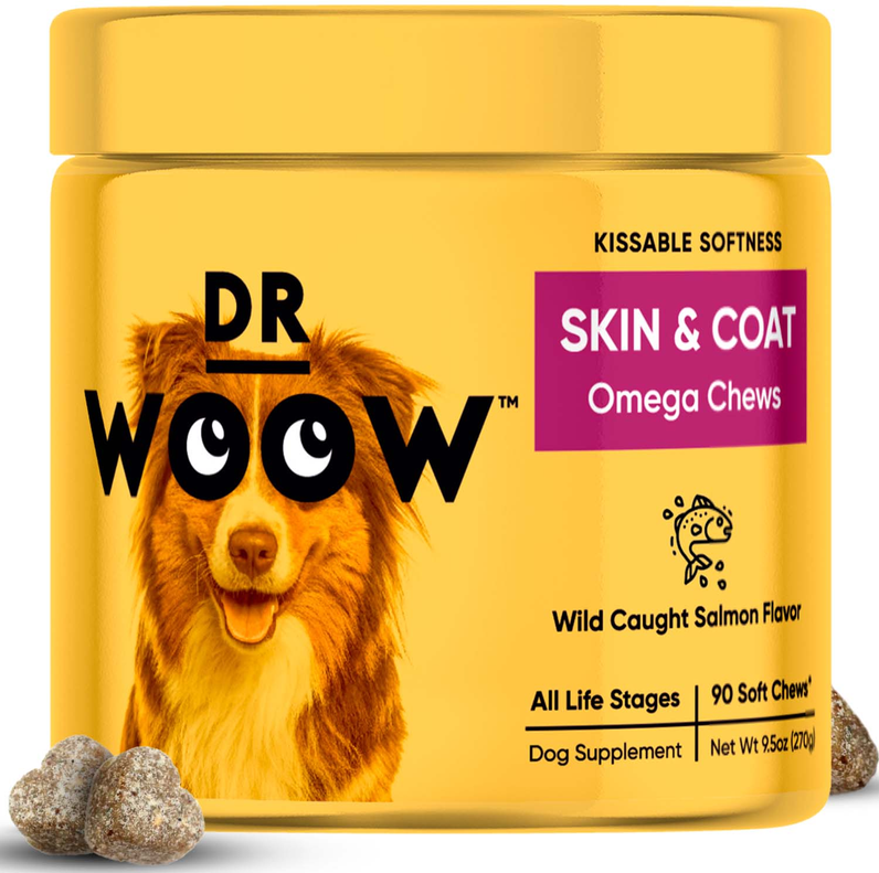 Skin and Coat Supplement For Dogs - Dr Woow Soft Chews - Hoochie Poochie