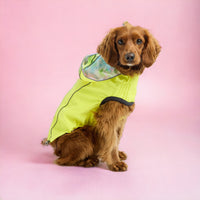 Reversible Dog Raincoat - Neon Yellow/Tie Dye - Hoochie Poochie