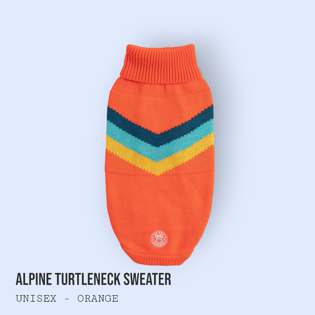 Alpine Dog Sweater - Orange - Hoochie Poochie