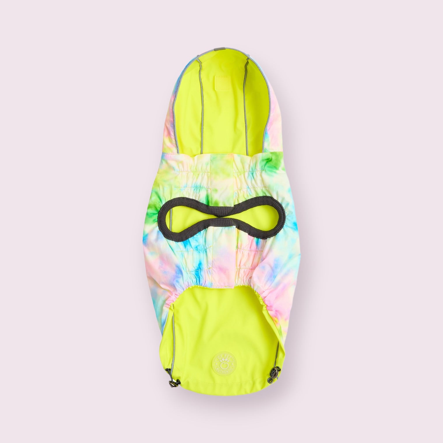 Reversible Dog Raincoat - Neon Yellow/Tie Dye - Hoochie Poochie