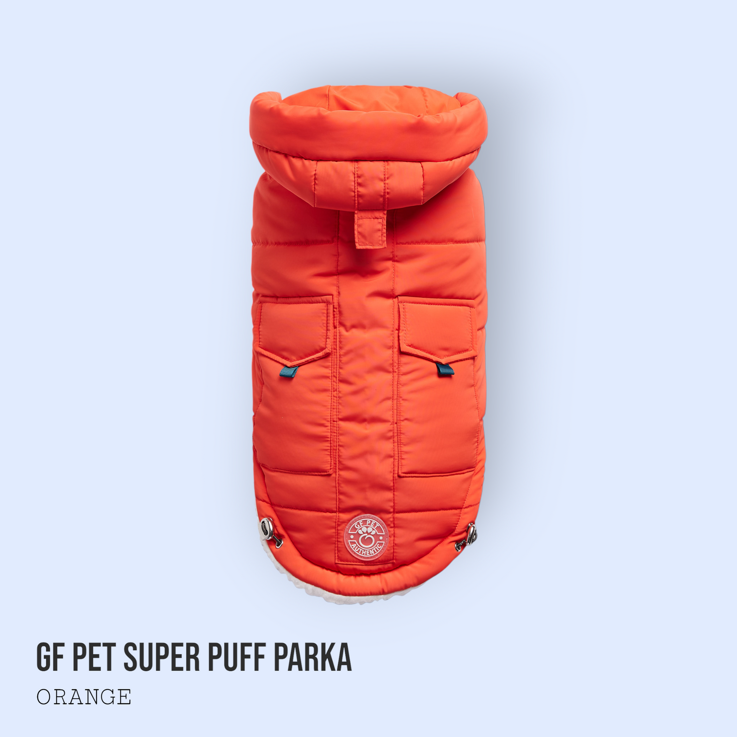 Super Puff Parka Dog Coat/Jacket - Orange - Hoochie Poochie