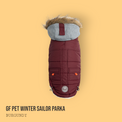 Winter Sailor Parka Dog Coat/Jacket - Burgundy - Hoochie Poochie