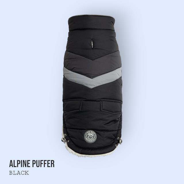 Alpine Puffer Dog Coat/Jacket - Black - Hoochie Poochie