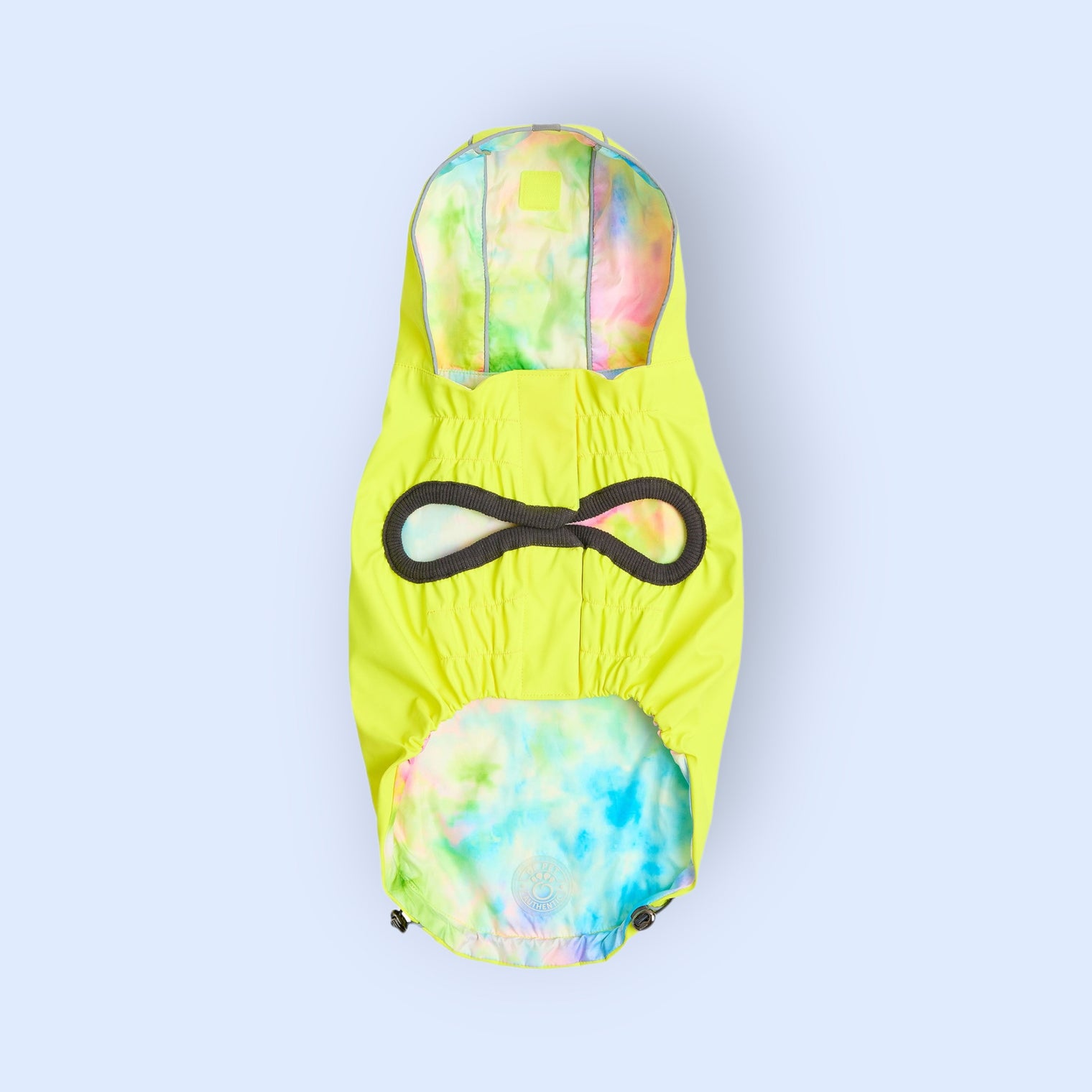 Reversible Dog Raincoat - Neon Yellow/Tie Dye - Hoochie Poochie