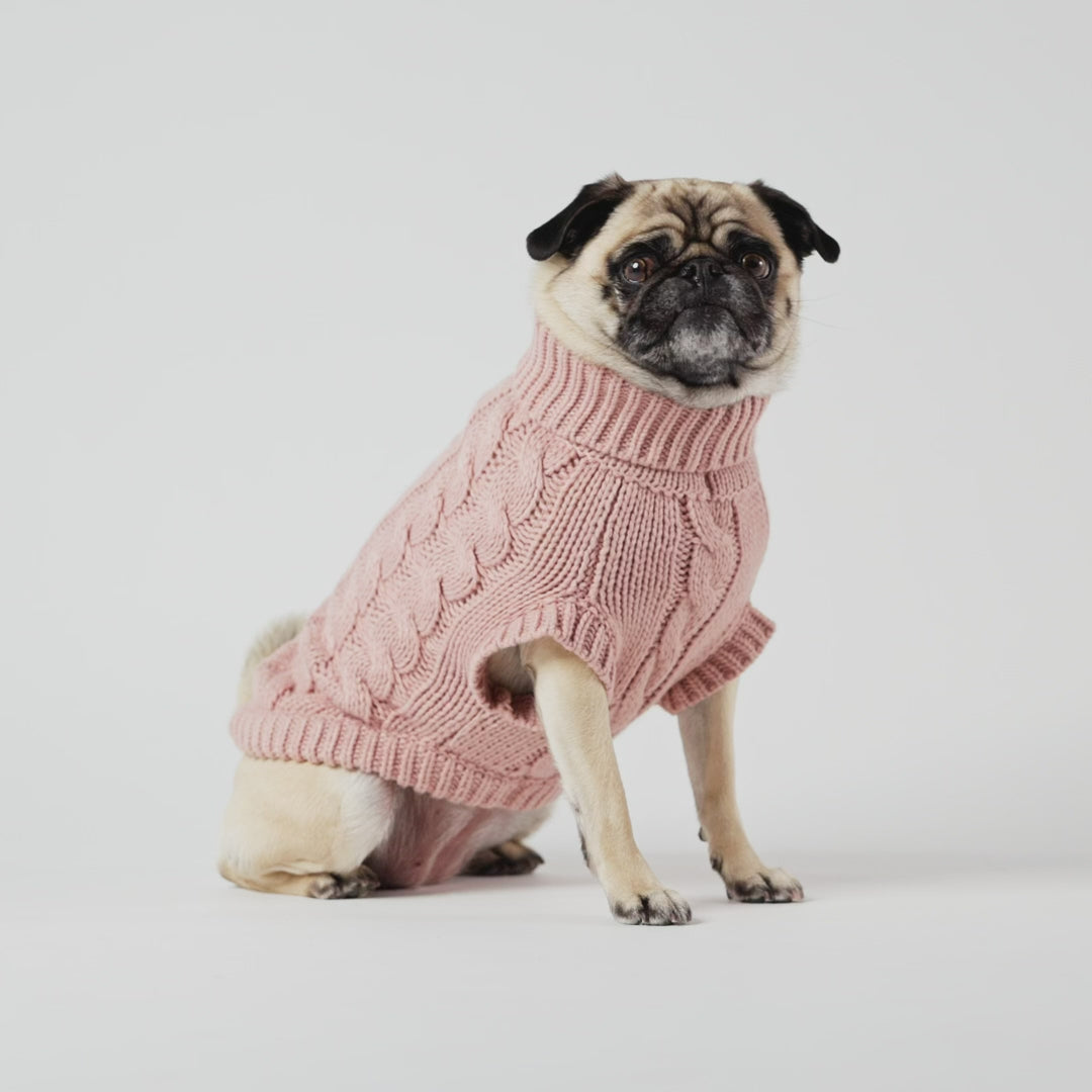 Snuggly Chalet Dog Sweater - Pink